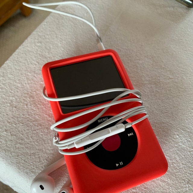 Apple iPod Classic - 第7世代/第6世代、赤＋黒（3000mAhバッテリー