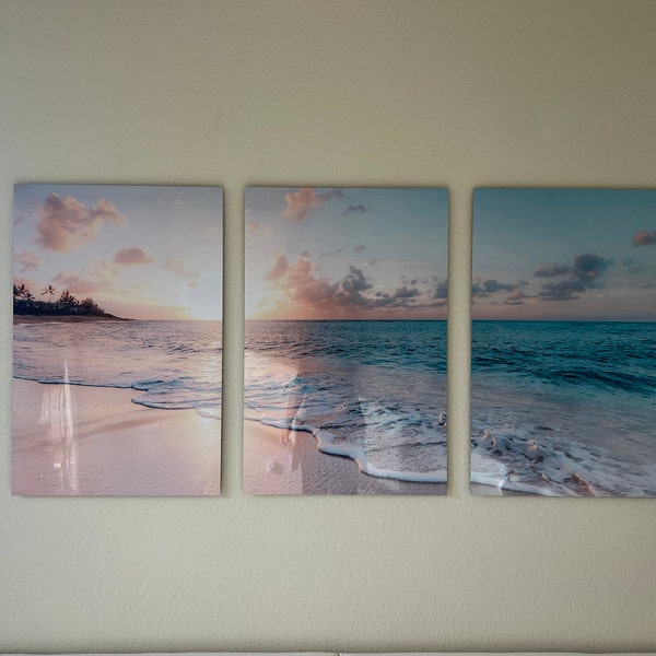 Beach Print Ocean Wall Art, Beach Wall Art Set of 3 Ocean Photography ...