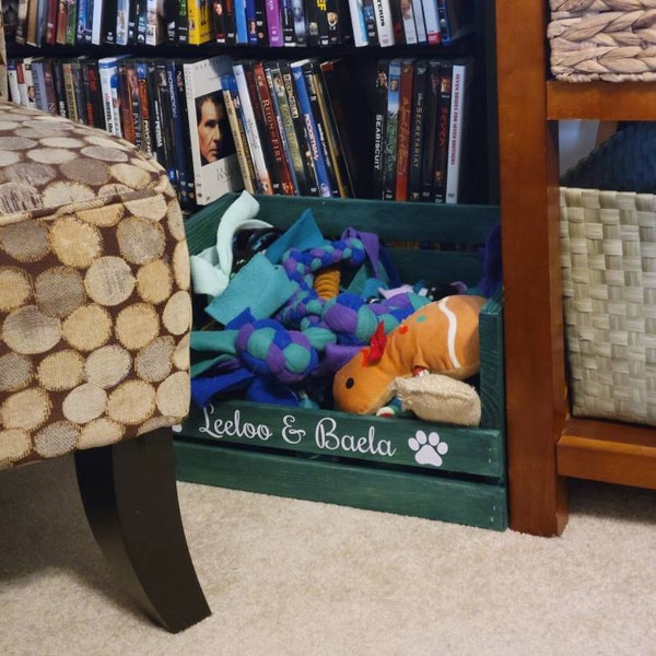 Image showcasing Small Dog Toy Box Toy Crate Pet Storage Pet Toy Crate Customized Pet ...