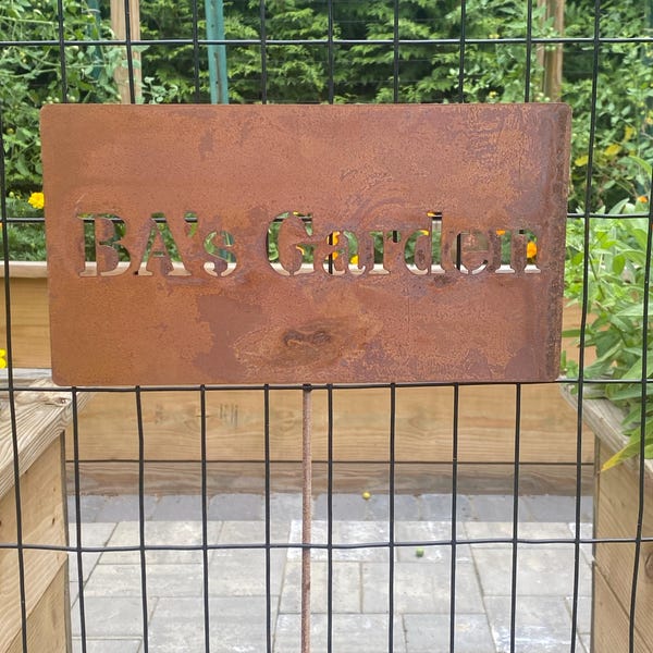 Custom Metal Garden Sign, Rustic Rusted Decor - Etsy