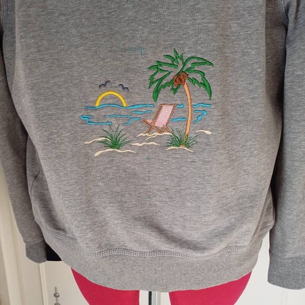 Beach Scene Machine Embroidery Design, Summer Embroidery Design, Beach ...