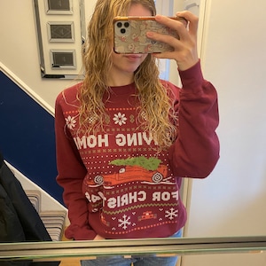 Formula Racing Driving Home For Christmas Jumper Sweater Sweatshirt Kids Adults Car Sainz Lando Max