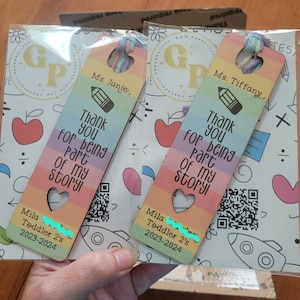 Teacher Gift, Gift for Teachers, Personalized Bookmark, Thank You ...