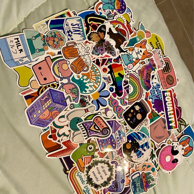 100 Cool Mixed Color Stickers Fun Pack - Decals For Skateboards, Laptops & Cars