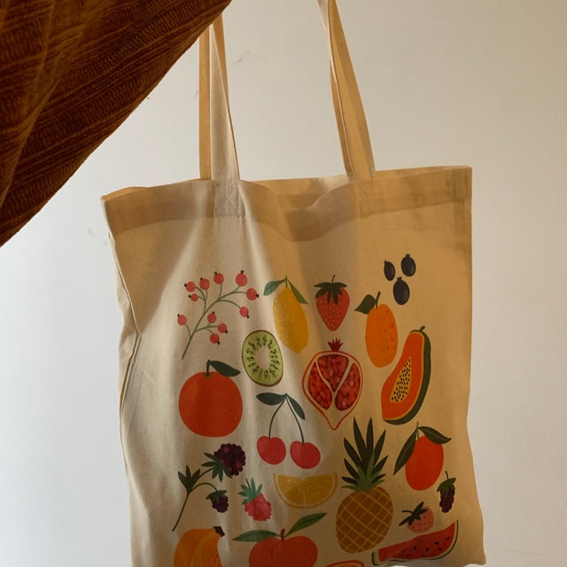 [DEINET] ★ FRUITS TWO WAY ECO BAG Fruit Tote Bag Aesthetic Tote Bag Cute Tote Bags Cottagecore