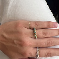 Ombre Ring Green Stacking Ring Unique Gemstone Ring Raw - Etsy UK
