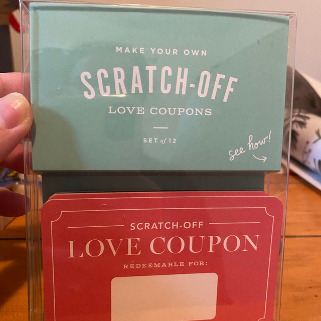 Scratch Off Coupons Birthday Gift Love Coupons for Her DIY Gift for Him  Printed Scratch Off Coupons Love Note Scratch Game Cards Gift Holders  (Black