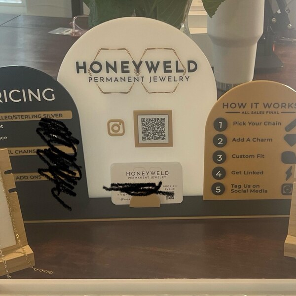 Custom How It Works Sign Table Top Display Sign With Acrylic 3D Icons ...