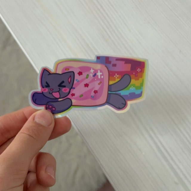 Nyan Cat! | 3.5 X 1.8 In. Holographic Vinyl Sticker - Etsy Canada