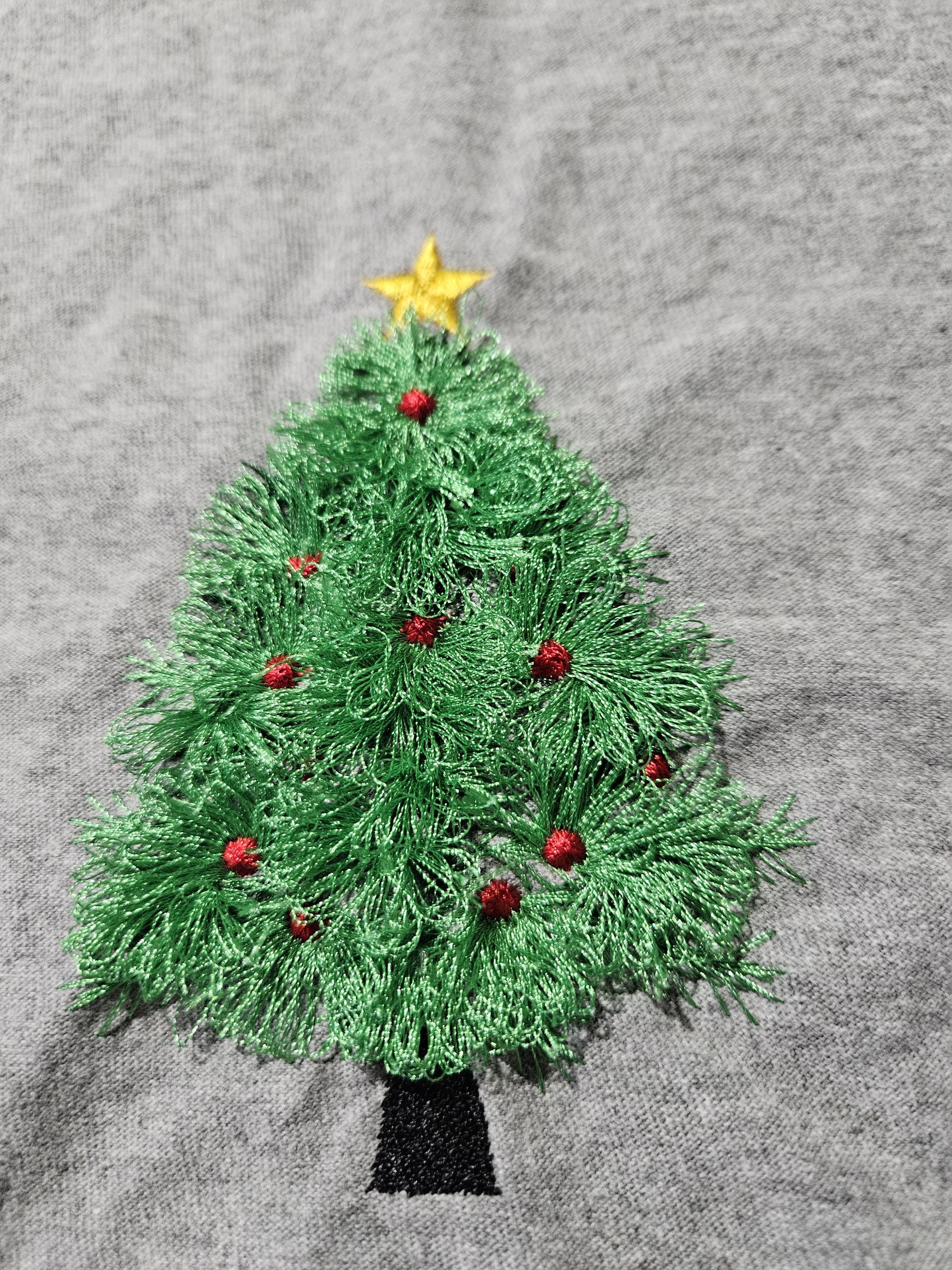 Customer project using Fringed Festive Christmas Tree embroidery design