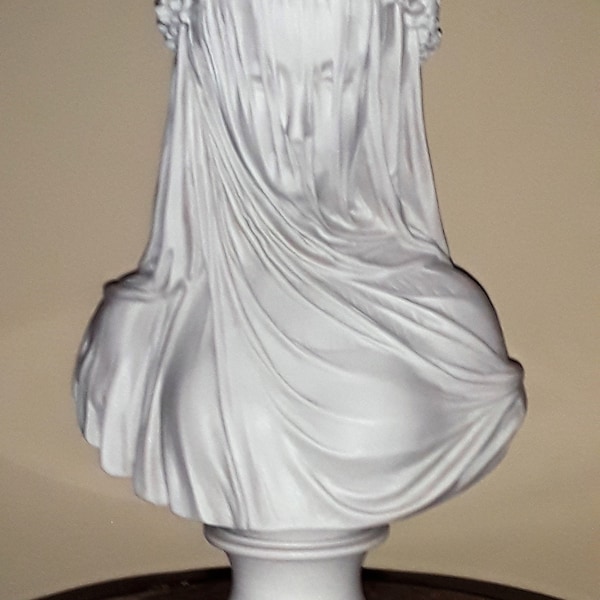 Veiled Lady Bust Sculpture - Female Antique Art Statue in Marble Stone ...