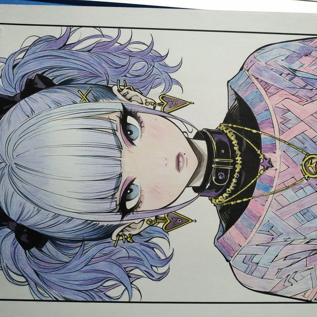 Anime Goth Girls Coloring Book 70 Page Manga Fantasy Greyscale