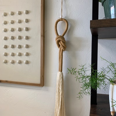 Wrapped Knot Wall Hanging Rope Art, Modern Macrame Rope Wall Art, Mid