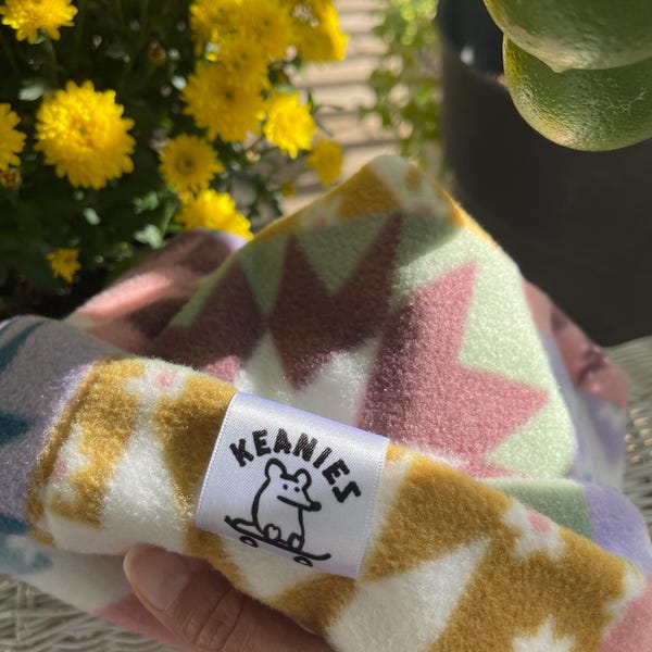 Quilt Pattern Fleece Four Point Beanie Custom Fit Etsy