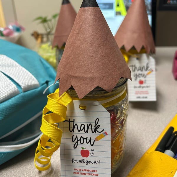 Teacher Appreciation Gift Tags Thank You Teacher Gift Tag School ...
