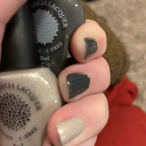 Dunkelgrau Creme Nagellack Von Schwarz Dahlien Lack Taube Etsy