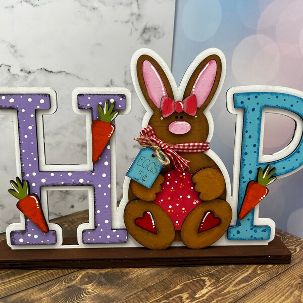 HOP Standing Bunny Shelf Sitter SVG | Laser Cut File | Glowforge ...