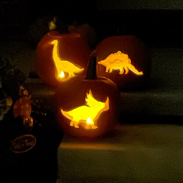 Dinosaur Pumpkin Carving Pattern Simple Jackolantern Templates