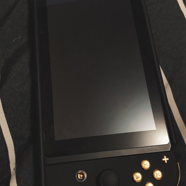 【美品】カスタムJoy-con　BLACK×GOLDメタリック Custom Nintendo Switch Joy-con Controllers Black With Gold