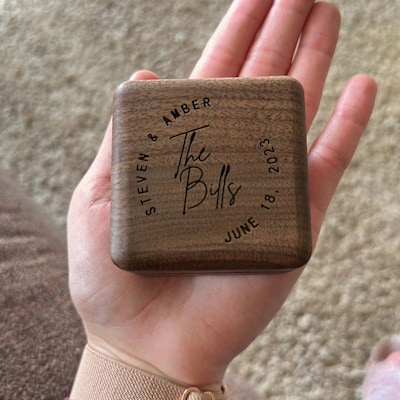 Personalized Wedding Ring Box Custom Wood Ring Box Engagement - Etsy
