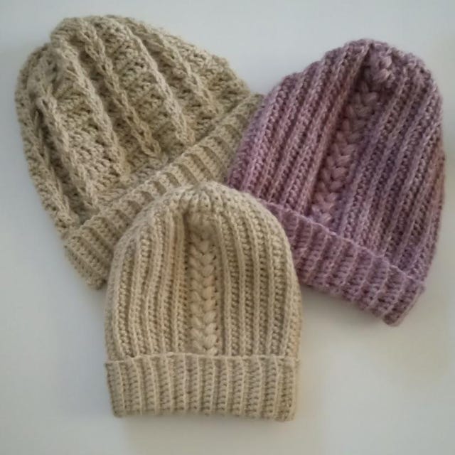 A customer's finished Autumn Wheat Hat Beanie Crochet Pattern