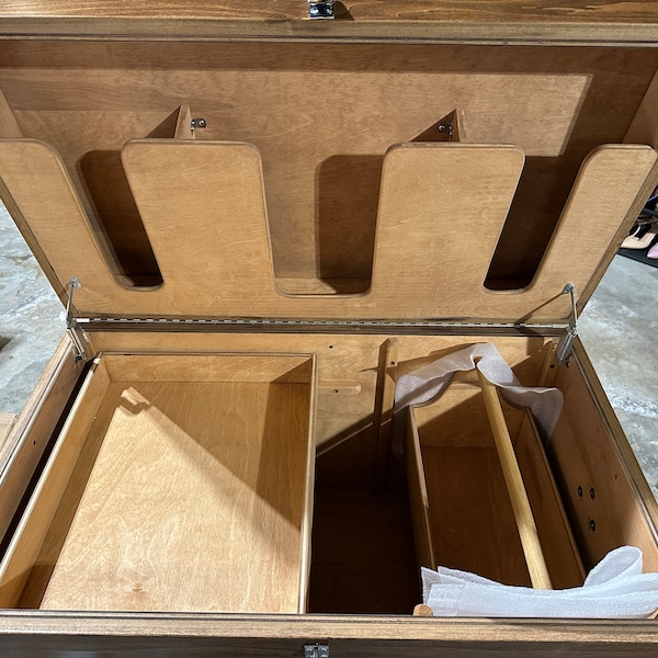 Classic Wood Tack Trunk With Brass Nameplate and Trunk Cover - Etsy