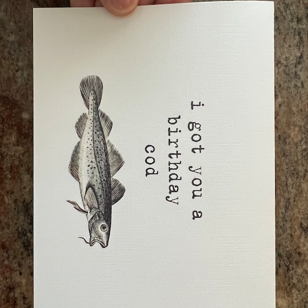 Pun Birthday Card / I Got You a Birthday Cod / Hilarious Card / Funny ...