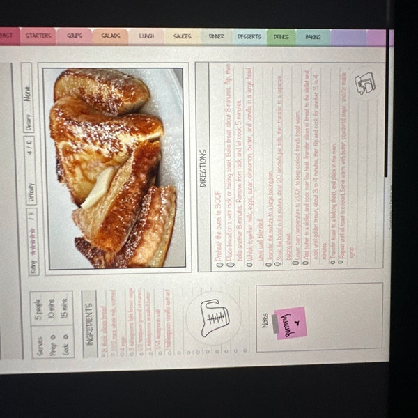 Recipe Book Template, Digital Recipe Book, Recipe Template, Digital
