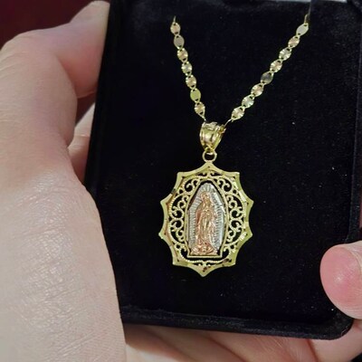10k Gold Saint Anthony Medal Pendant - Patron Of Lost Articles, With 4 Diamonds | Catholic Religious Jewelry For Necklace Or Bracelet - View #3