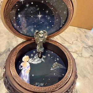 Personalized Vintage Music Box With Constellations Rotating