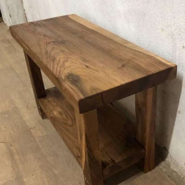 Rustic Reclaimed Wood Bench, Farmhouse Solid Wood Entryway Bench ...