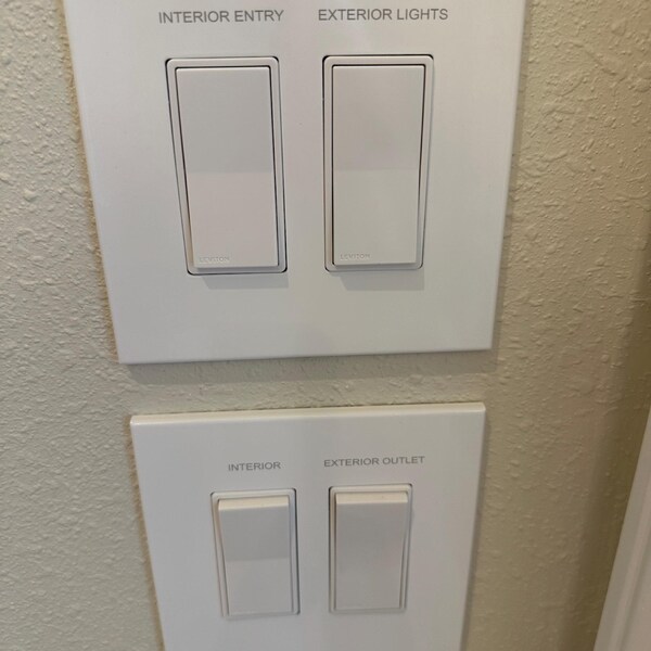 5 Gang: Custom Labeled Metal Switch Plate Cover for Rocker Switches ...
