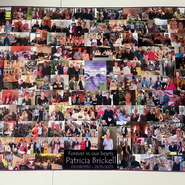 100枚の写真が入った家族の大きなコラージュフレーム、両親の