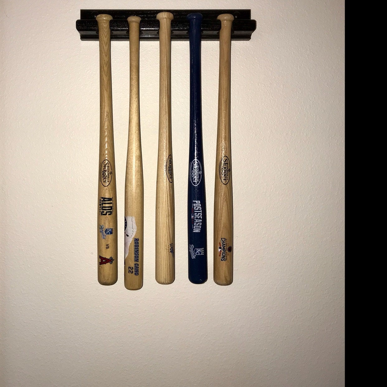 5 mini souvenir baseball bat vertical bat rack