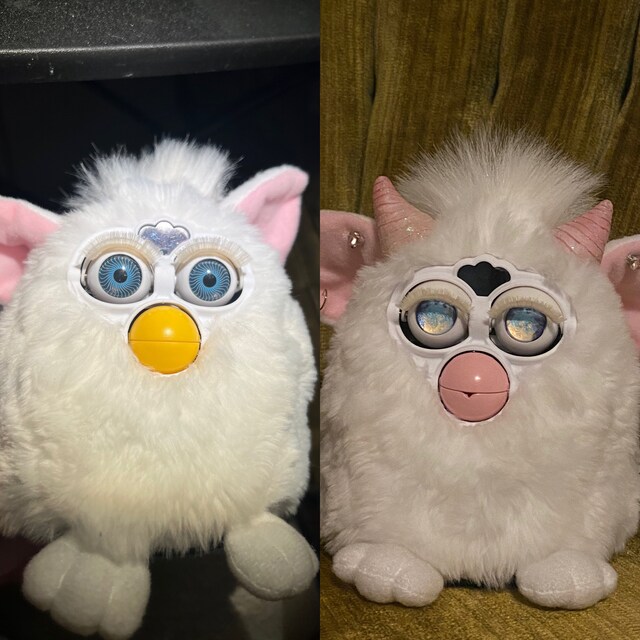 Vintage 1998 Snowball Furby - Pink and White, Tested & Working