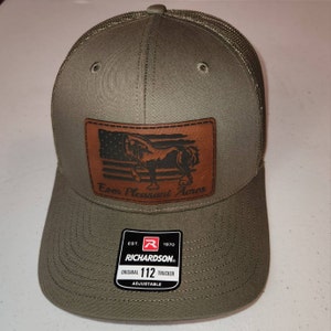 Richardson Trucker Hat W/ Laser Engraved Patch American Flag, Farm Name ...