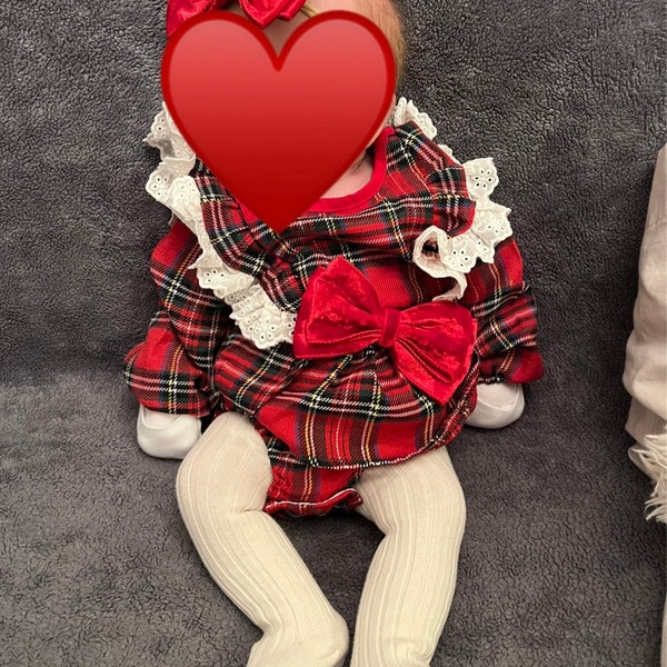 Baby Girl Christmas New Year Print Romper With Mesh Skirt