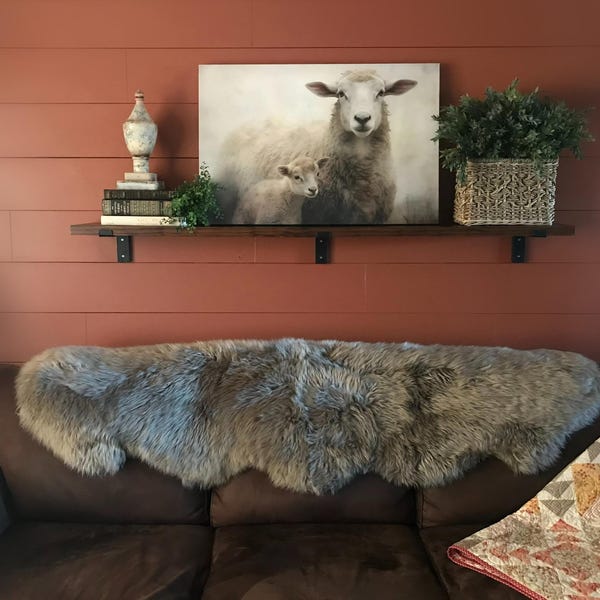 Antique Mother Sheep & Lamb II | Farmhouse Animal Art Vintage Oil ...