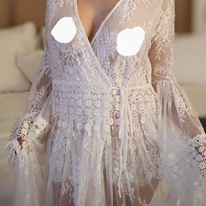 Bridal Lace Backless Robe With Panties Wedding Sleepwear Bridal Lingerie  off White Lace Lingerie Lace Lingerie Honeymoon Lingerie - Etsy
