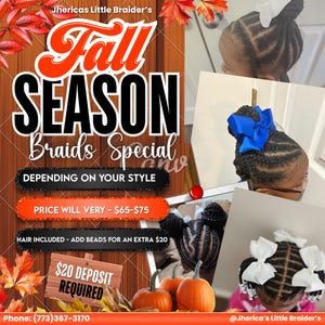 Knotless Braids Flyer Template: Braids Pricelist, Special Deals (Canva Editable, Digital Download)