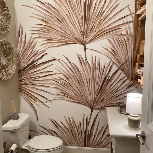 Bohemian Wallpaper for Bathroom Boho Wallpaper Peel and Stick Tropical ...