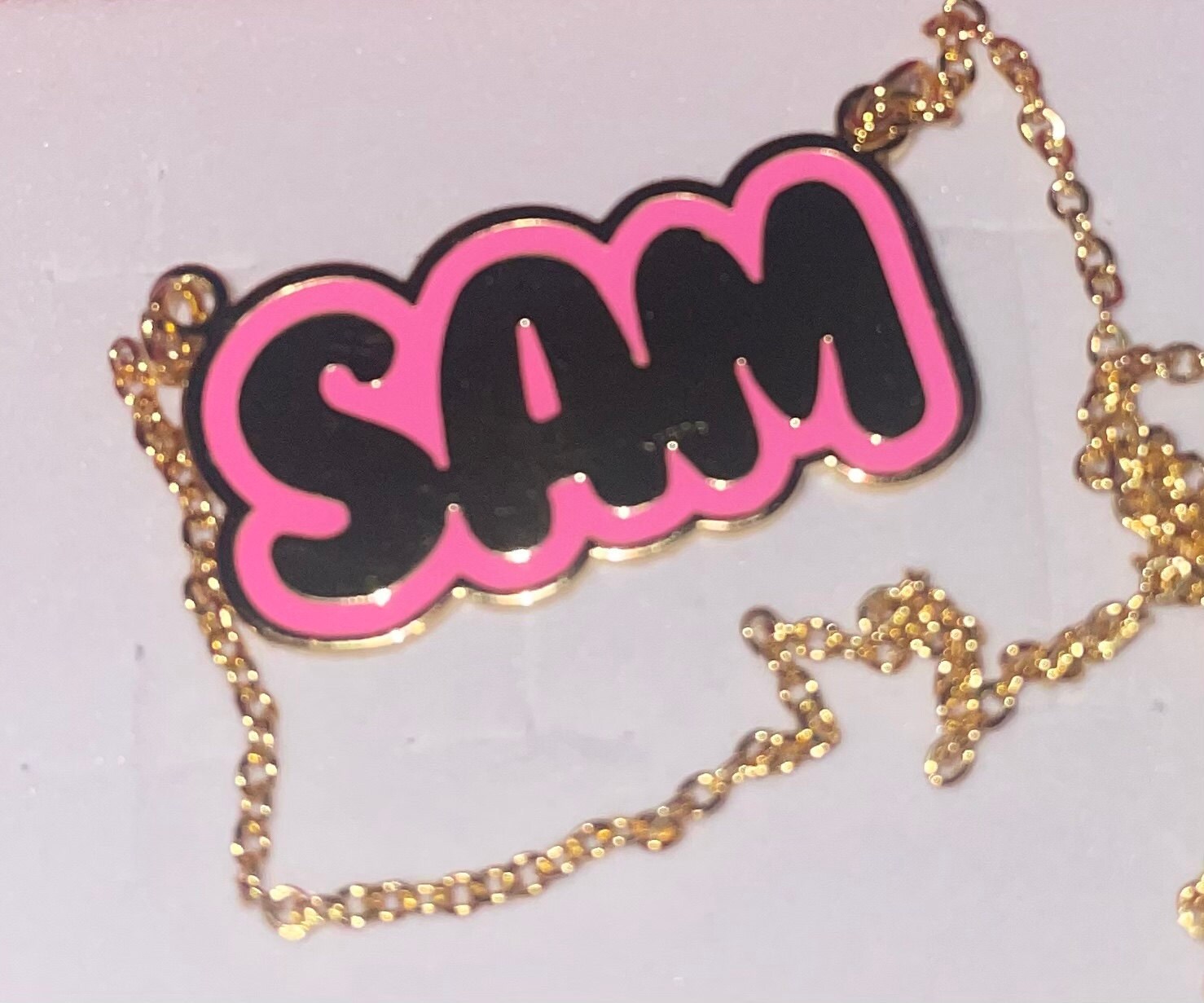 Custom Bubble Letter Necklace - Personalized Nameplate Jewelry Gift for Women
