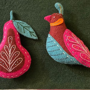 Partridge and Pear Felt Ornament Kit – Benzie Design