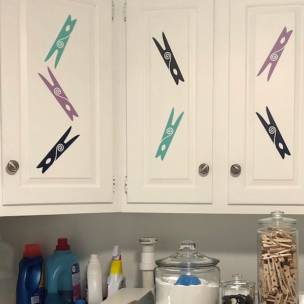 CLOTHESPINS, Laundry Decal, Vinyl Wall Quotes, Wall Quote Decal ...