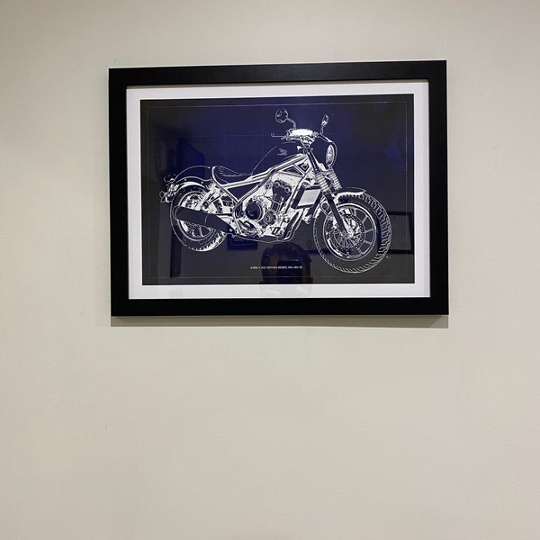 Quadro Harley Davidson Vintage KUSTOM ART - Stampa Su Legno Easy Rider - Foto 1