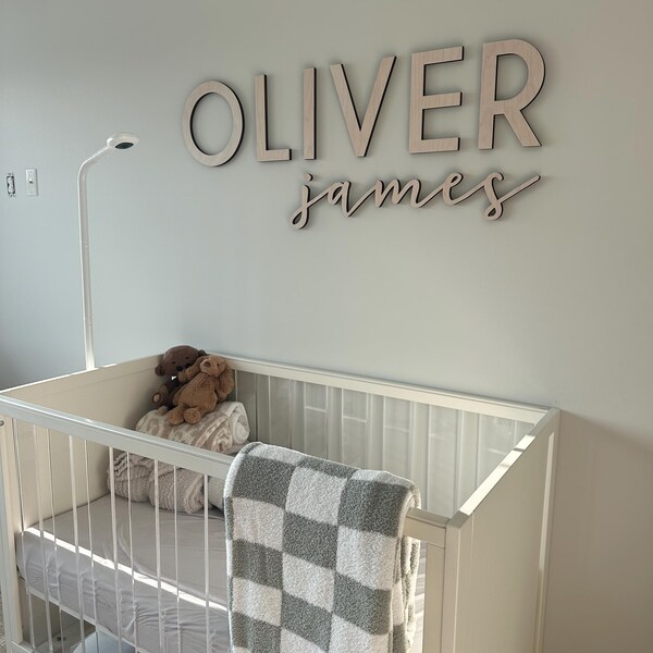 Nursery Name Sign Wooden Baby Name Sign for Nursery Wooden Name Cutout ...