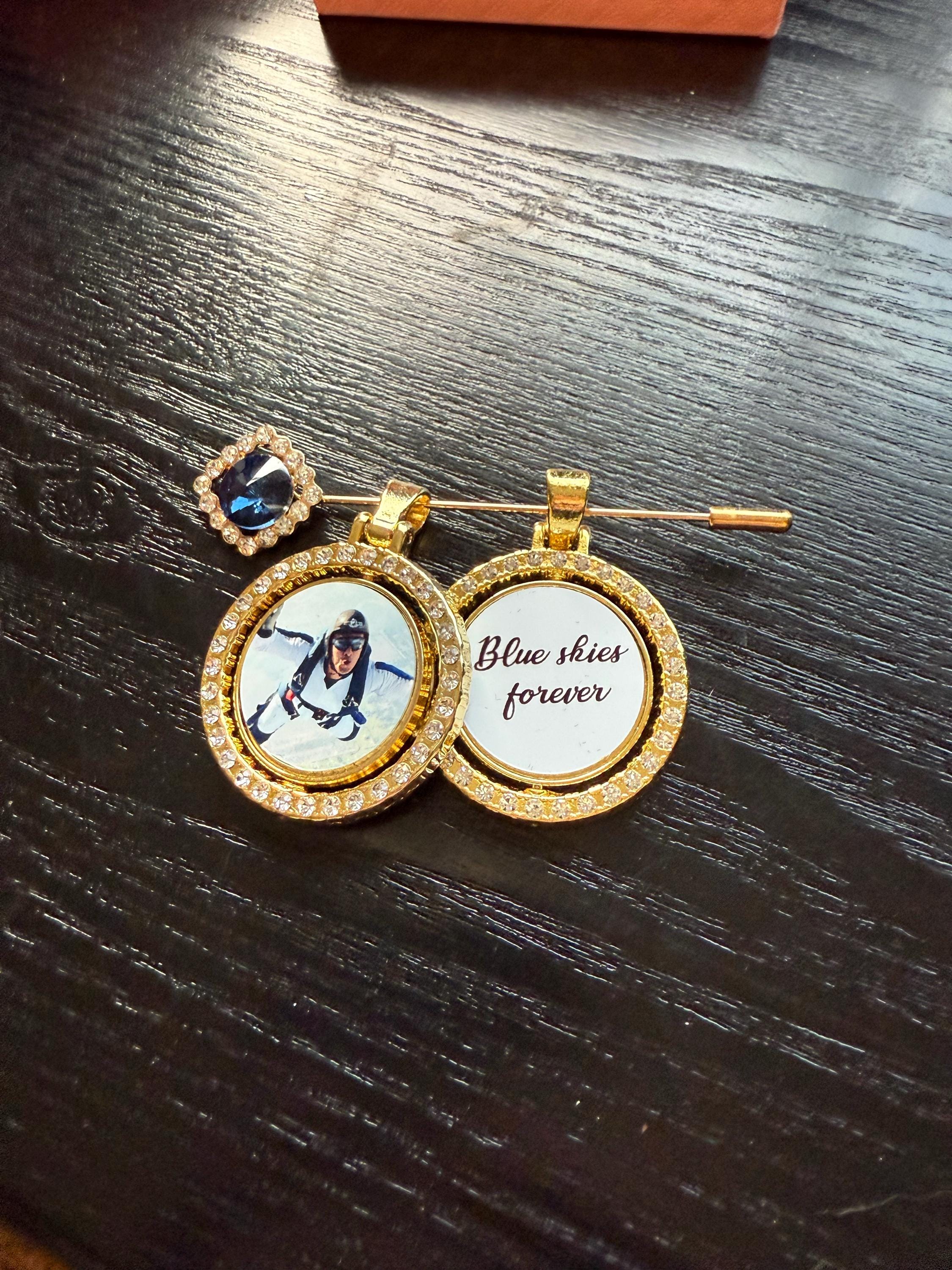 Personalization Wedding Bridal Bouquet Charms - Photo Charms for Bouquet, Custom Bridal Memory Charms,Something Blue Gifts for The Bride