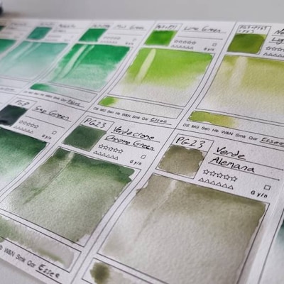 Watercolor Swatch Card Template/printable - Etsy