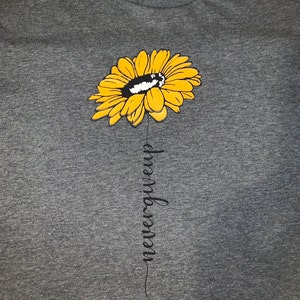 Never Give Up cursive type sunflower svg Inspirational | Etsy