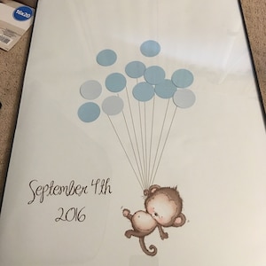 Baby Shower Guestbook-monkey With Stripes - Etsy